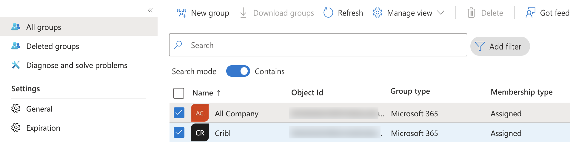 Microsoft Entra ID groups…