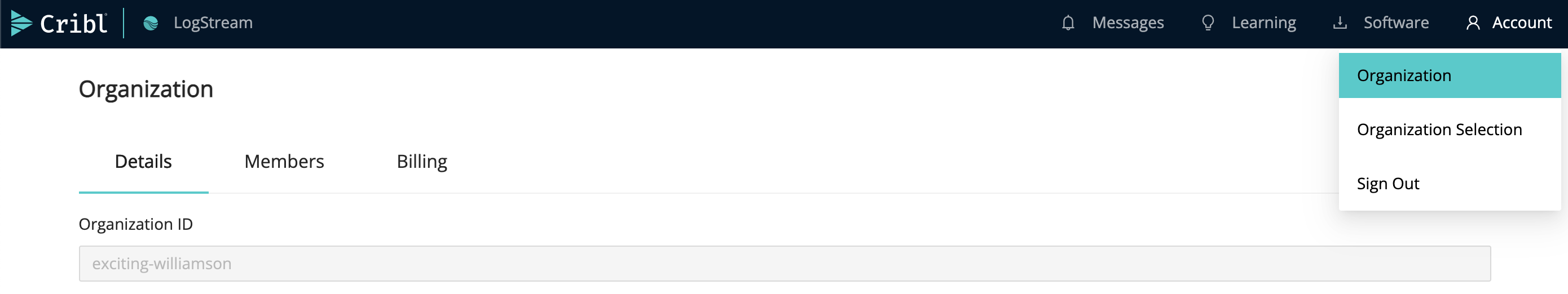 Account tab