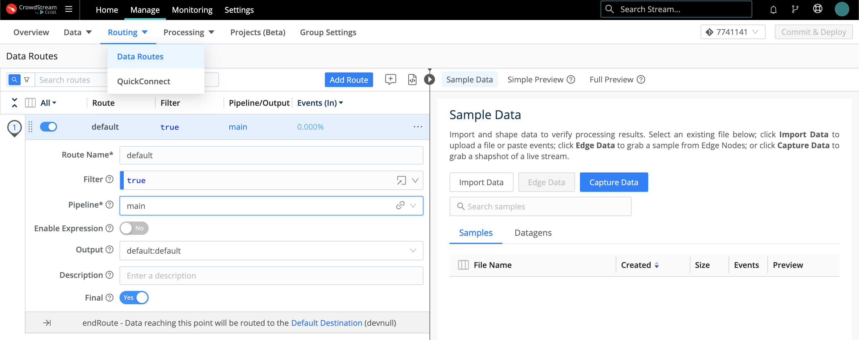 Accessing the Routing table