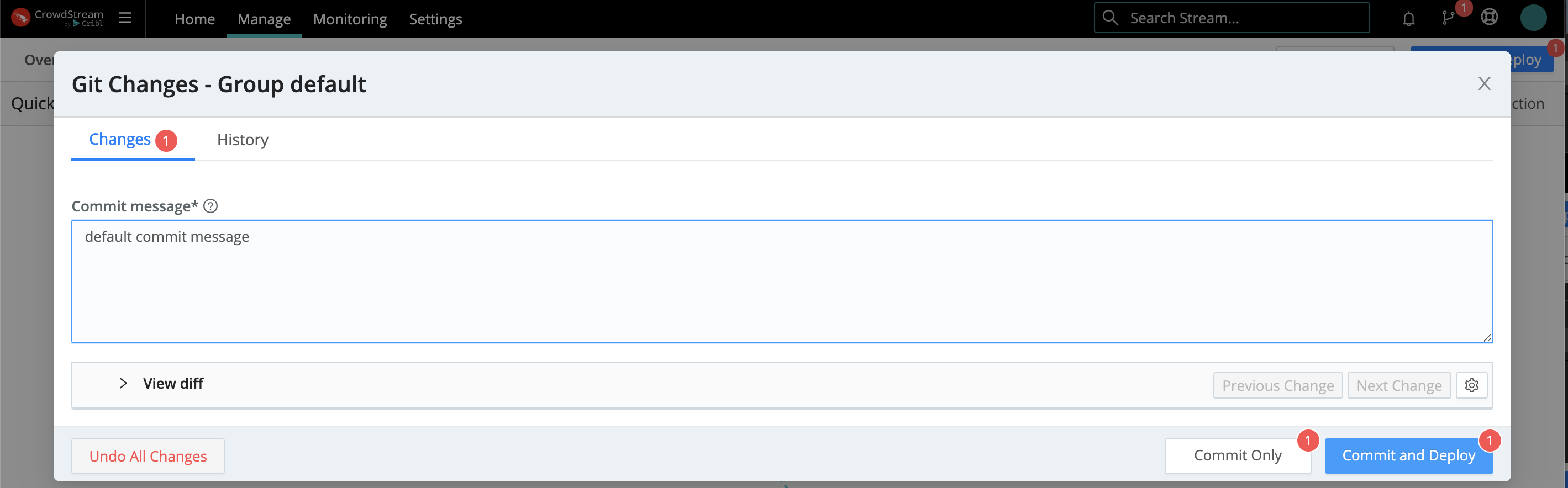 Confirming a commit