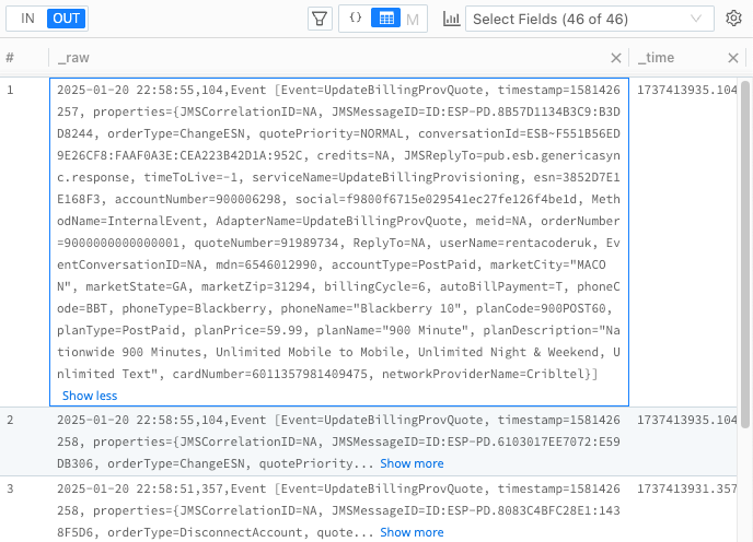 Example Table View