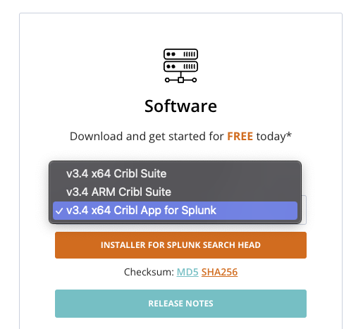 Downloading Cribl’s Splunk app