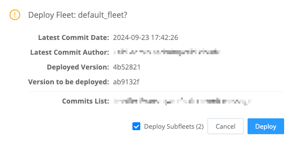 Deploy Subfleets