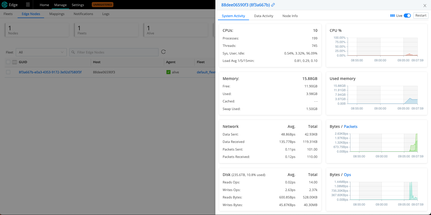 Edge Node tab
