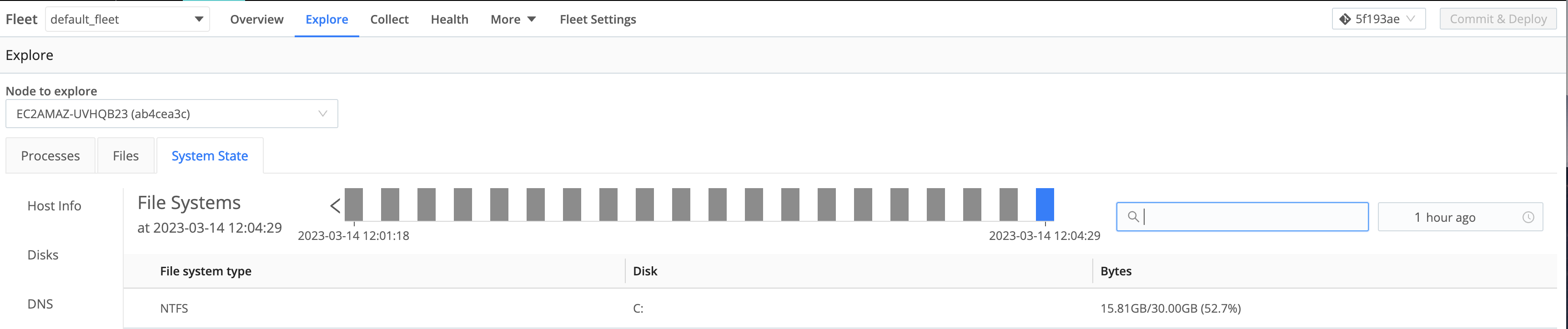 DNS tab