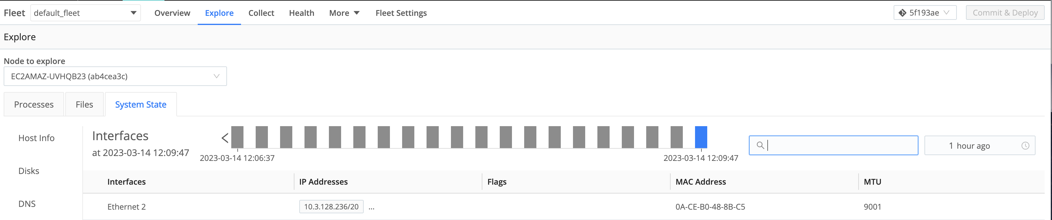 Interfaces tab