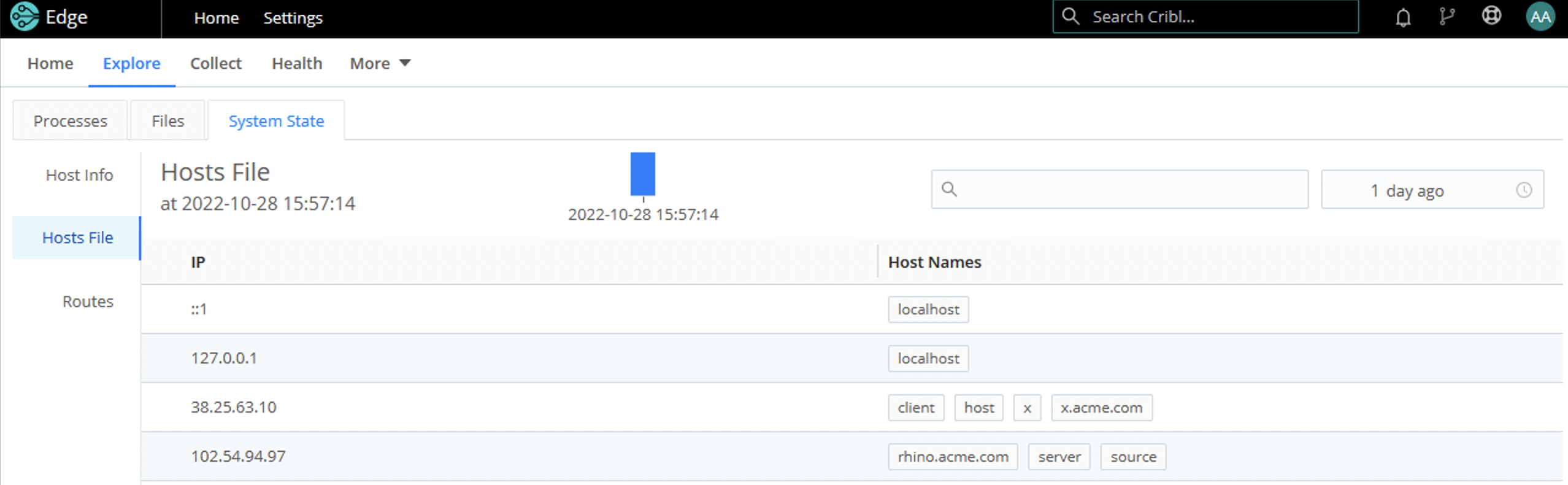 Hosts File tab