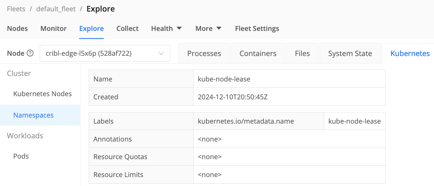 Namespaces details