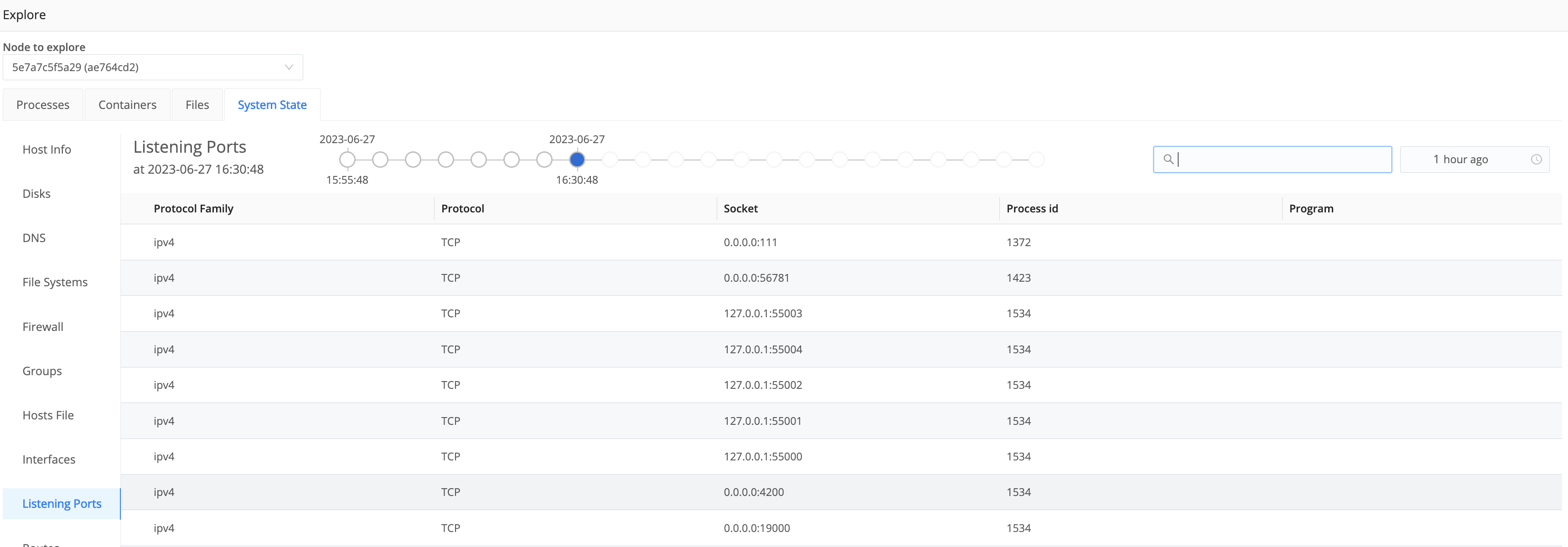 Listening Ports tab
