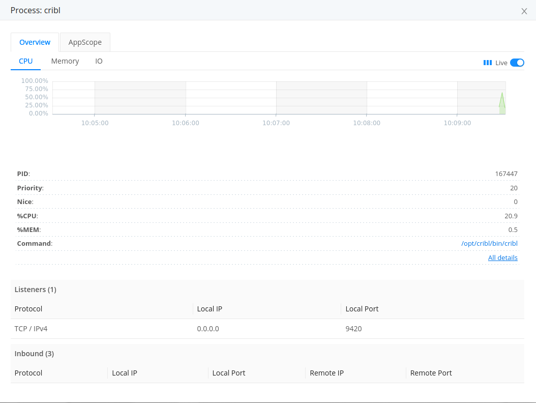 The Overview tab