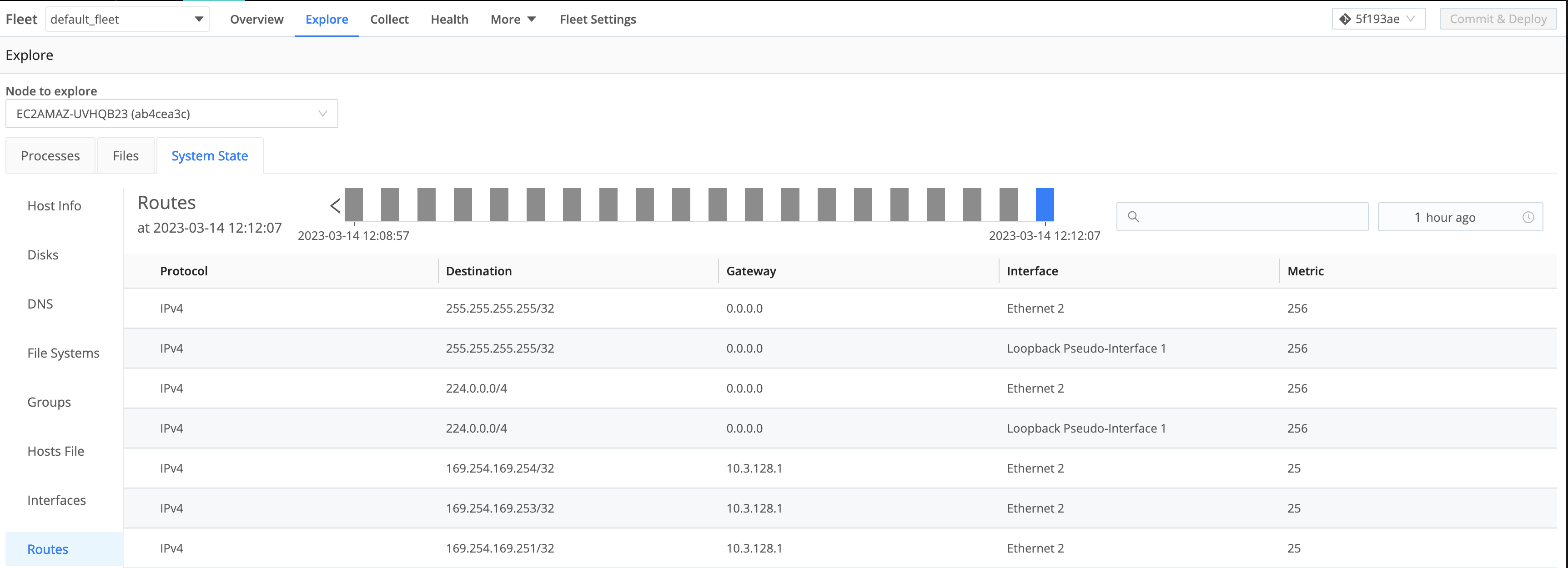 Hosts Routes tab