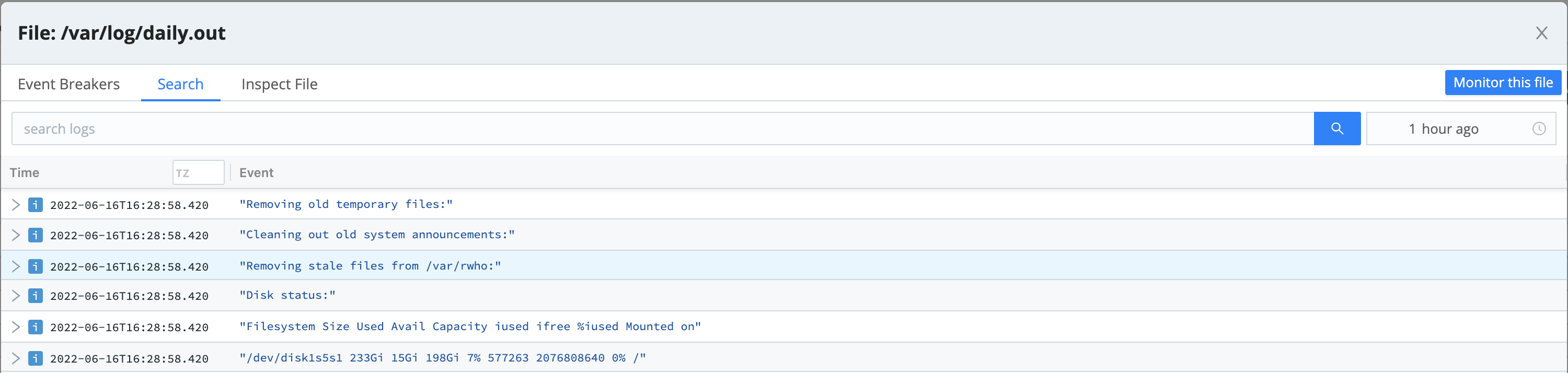 Search tab