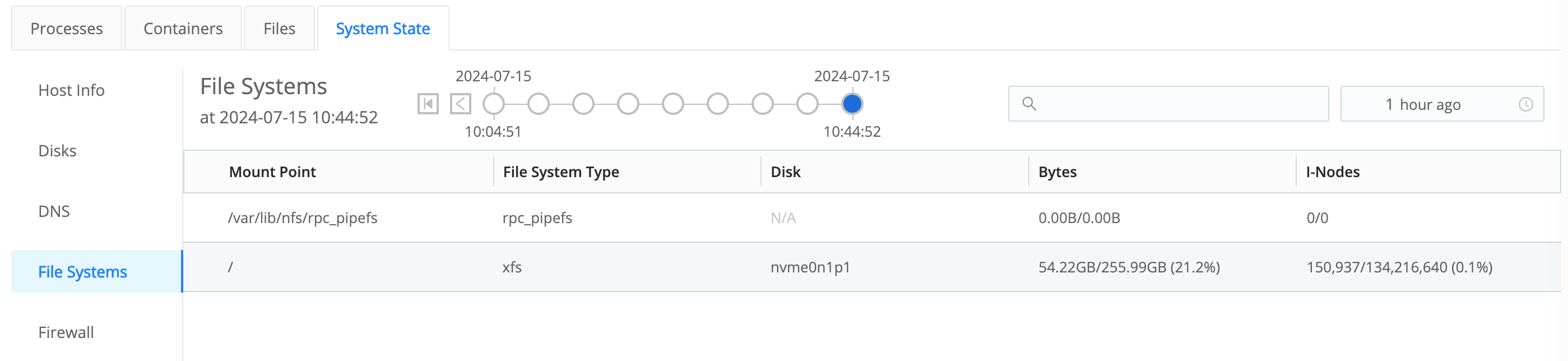 File Systems tab