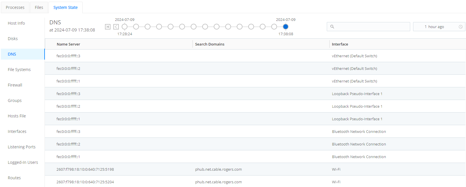 DNS tab
