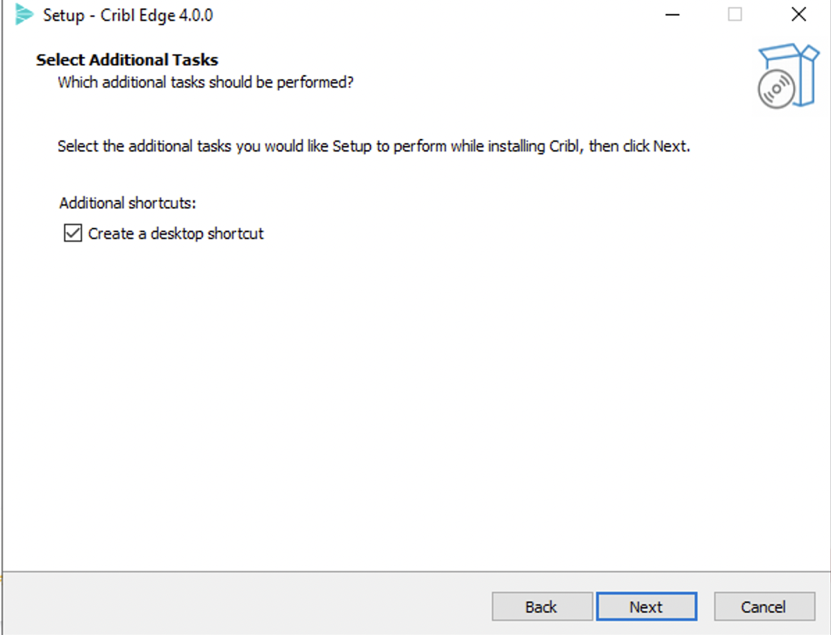 Desktop shortcut option