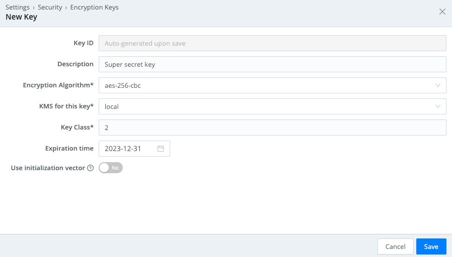 Adding a new encryption key