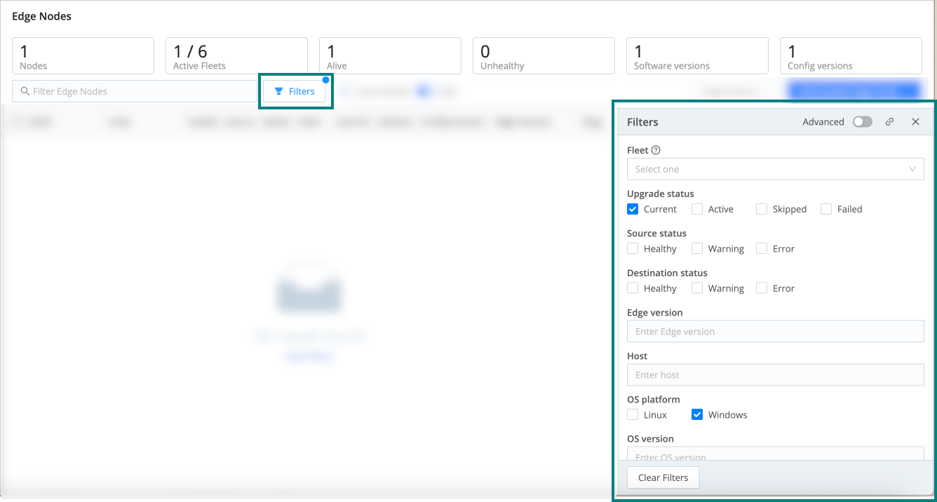 The Filters option