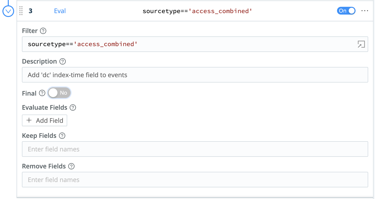Defining the Eval Function’s filter expression