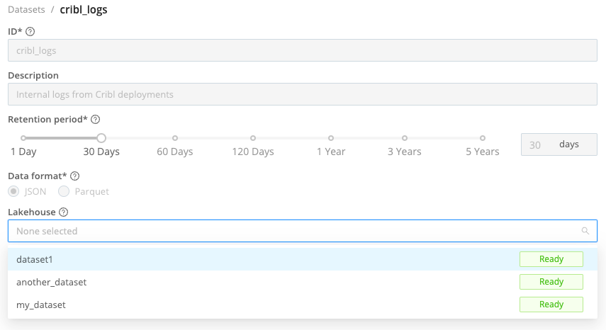 Datasets page with Lakehouse drop-down.