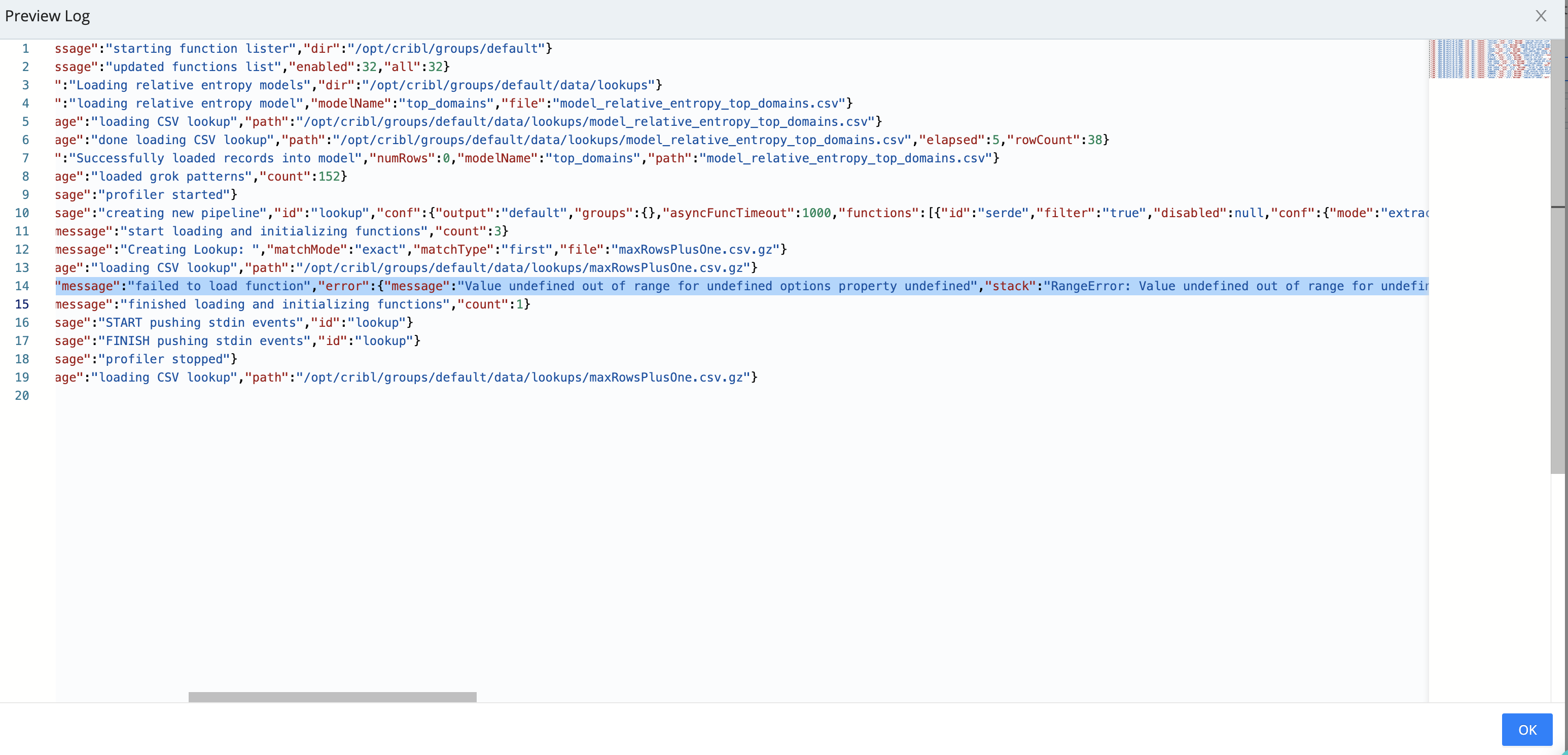 Oversized lookup table error
