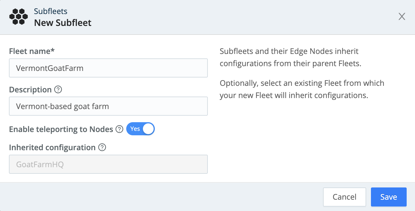 Add a Subfleet