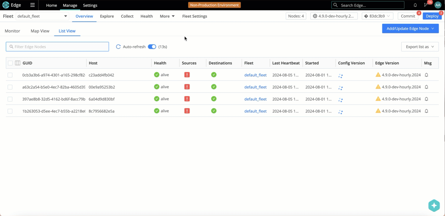 Node info panel