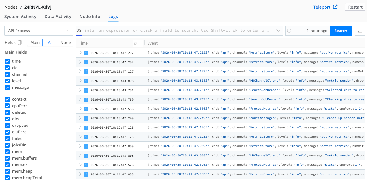 Node Internal Logs