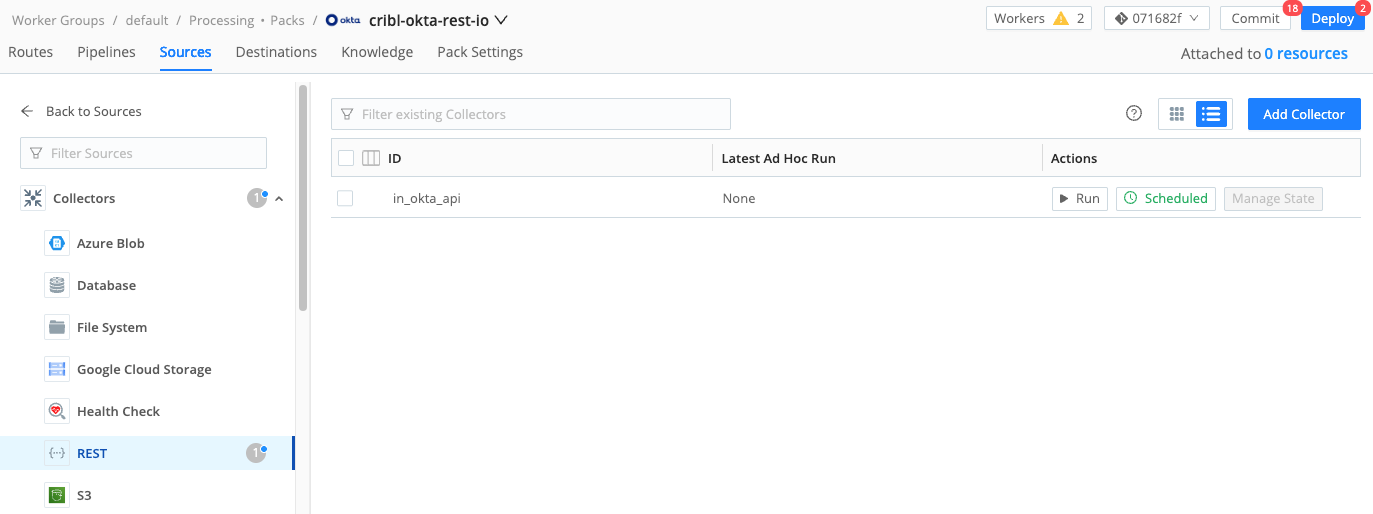 Example of a REST Collector contained in a Pack
