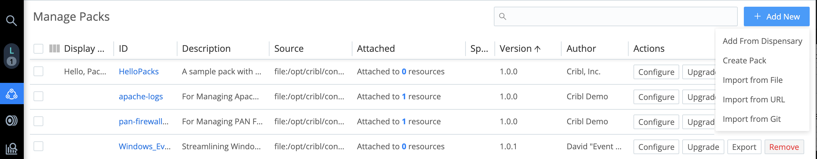 Importing a Pack