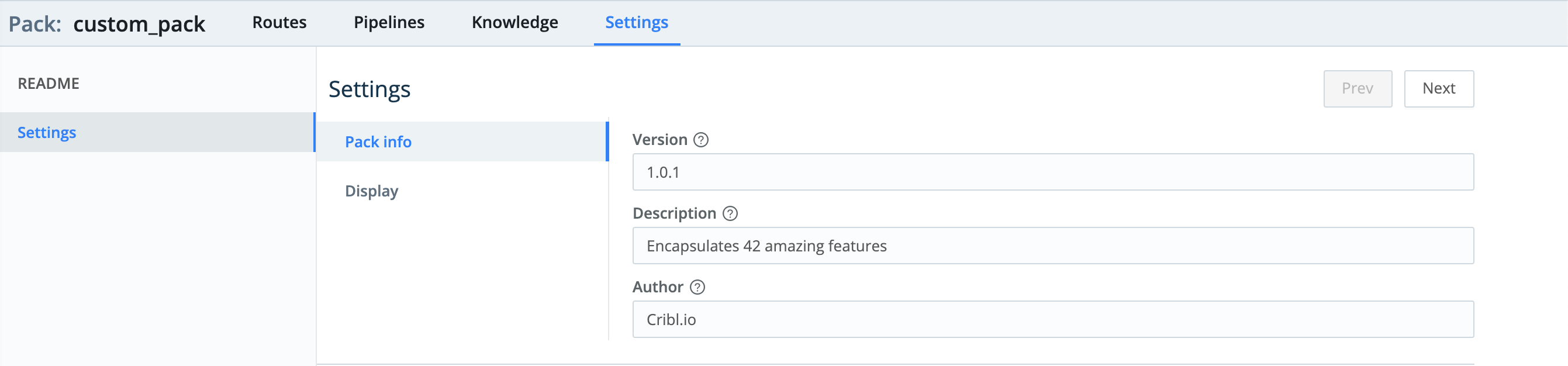 Editing Pack’s metadata