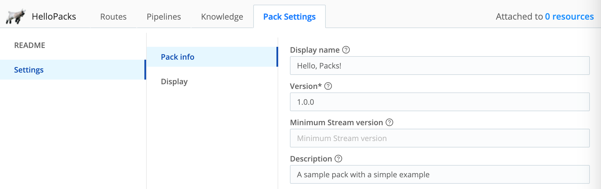 Editing a Pack’s metadata