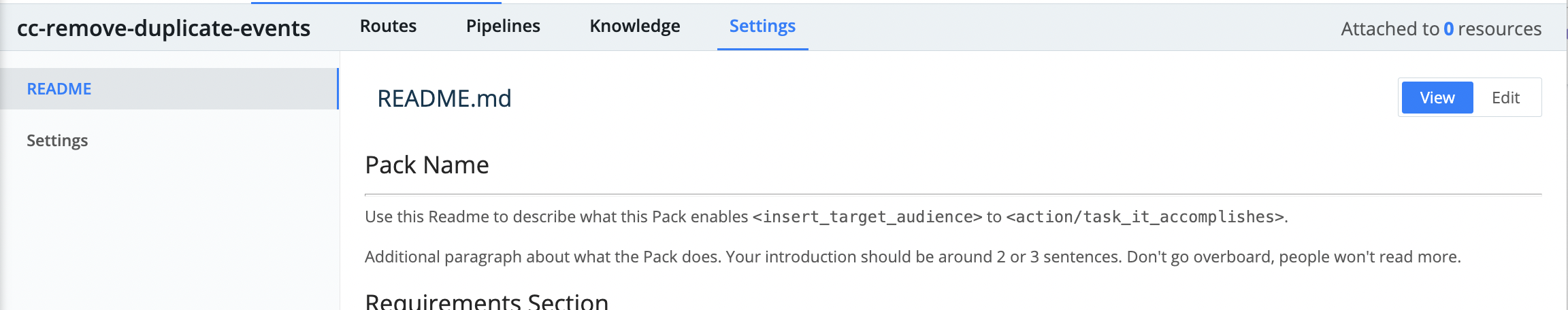 Pack Settings