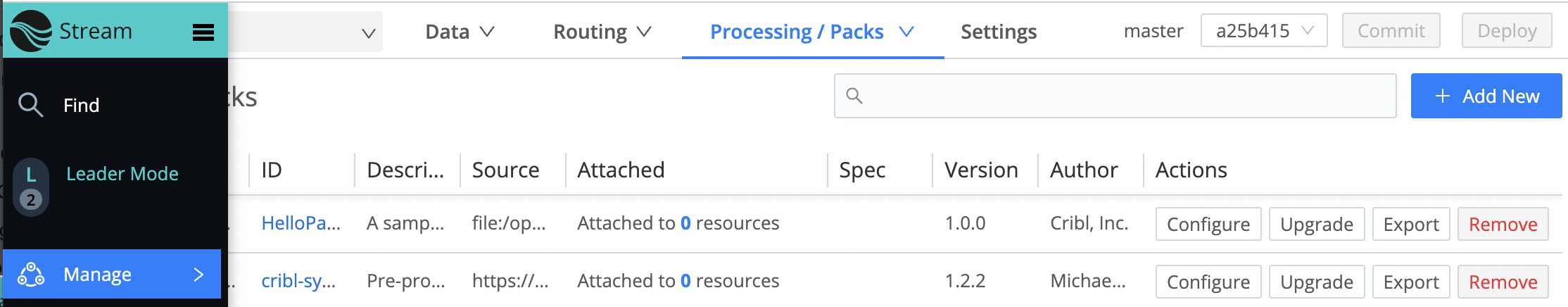 Packs, Leader mode