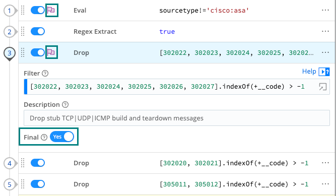 Functions in a Pipeline, some of them have Final flags.