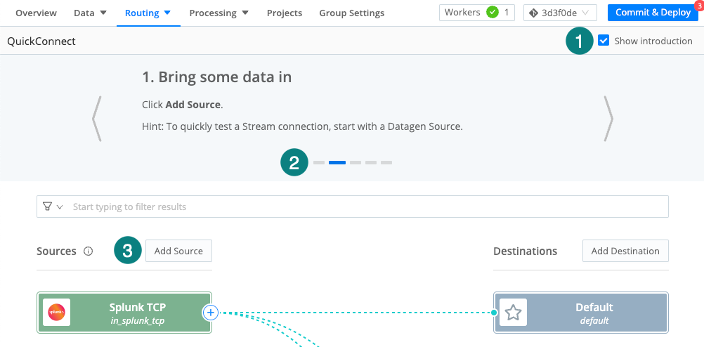 QuickConnect Introduction/help carousel