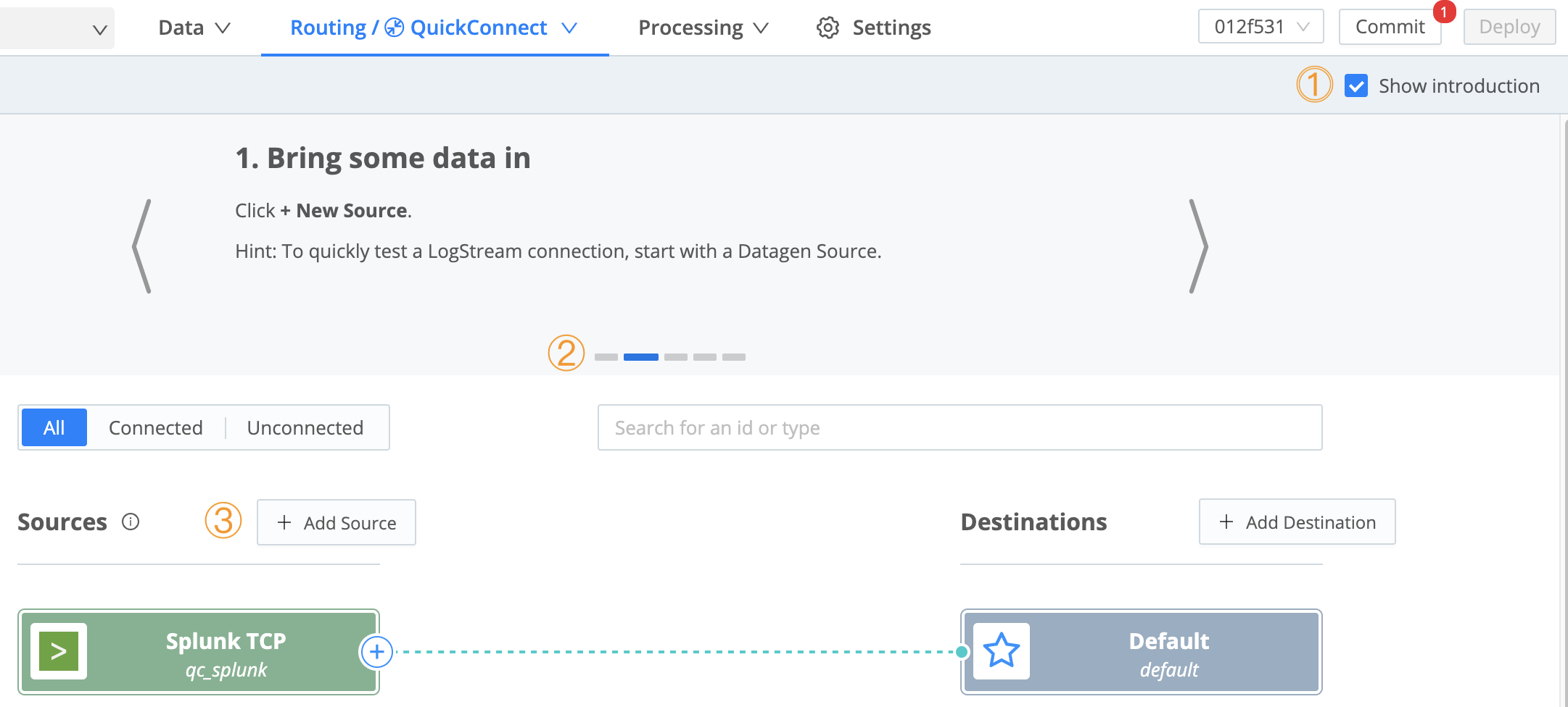 QuickConnect Introduction/help carousel