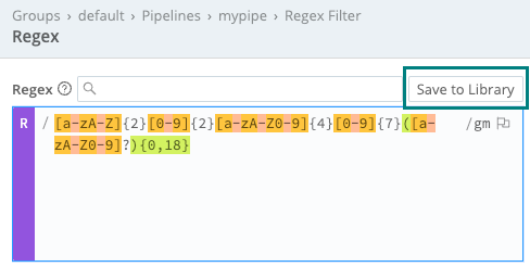 Adding a custom pattern to the Regex Library from a Function’s Regex modal