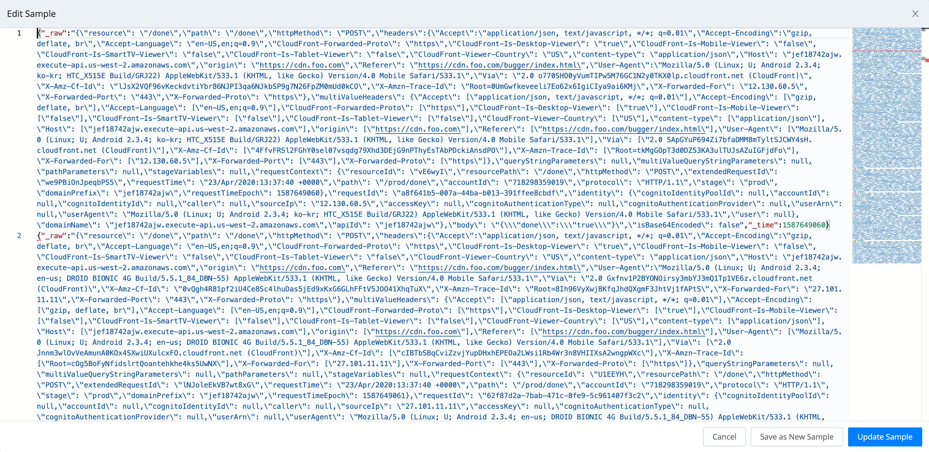 Editing a sample file
