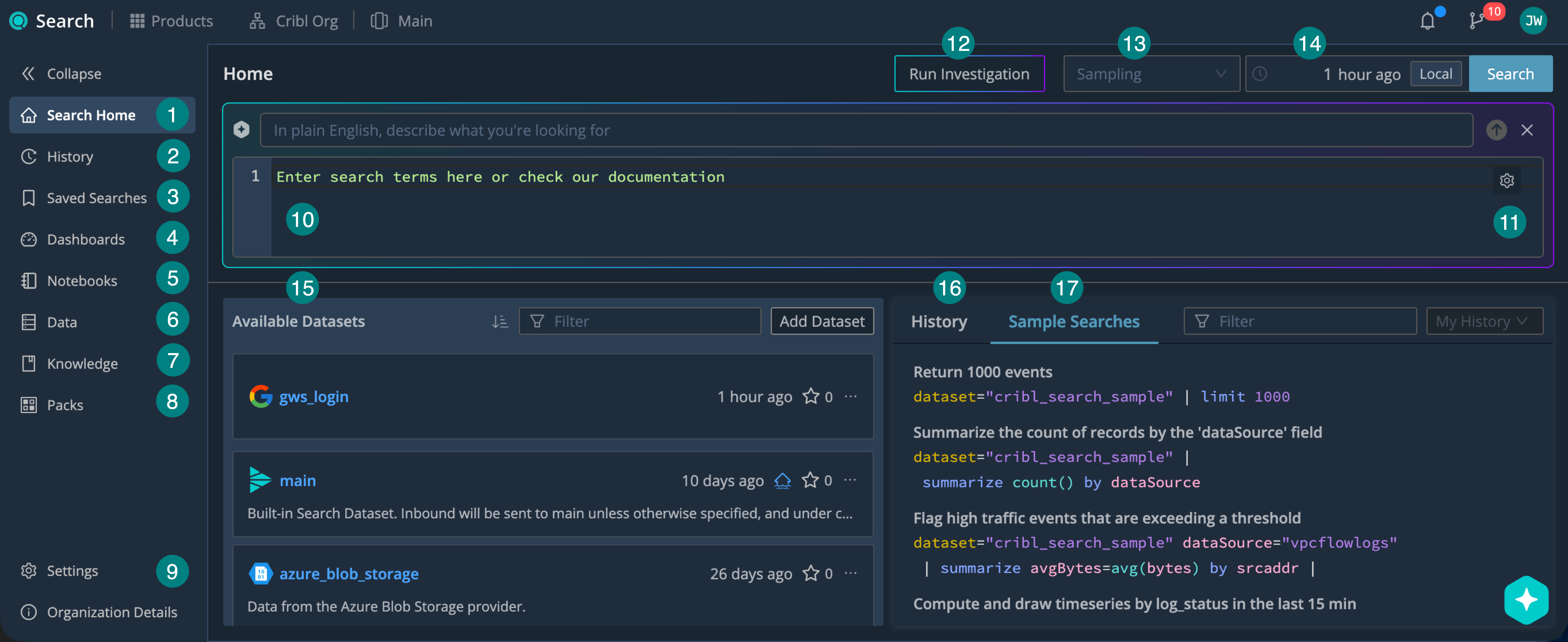 Search Home, with AI features enabled