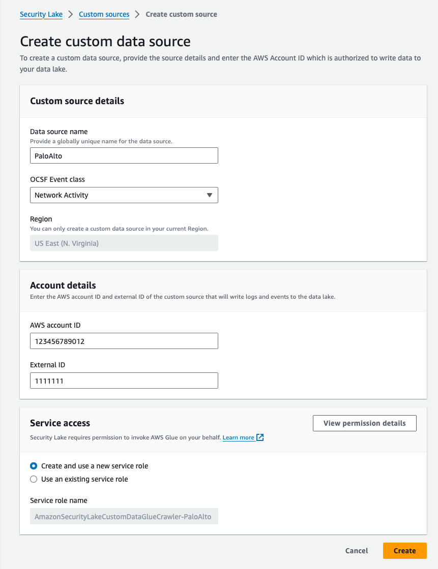 Creating an Amazon Security Lake custom source