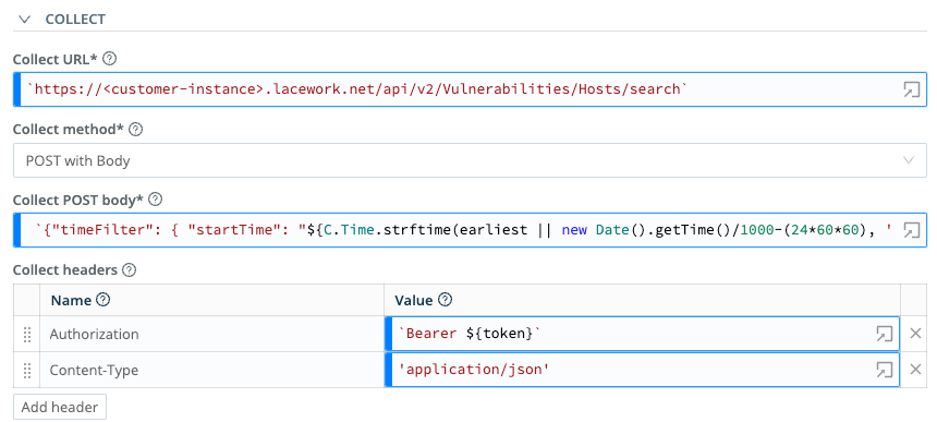 Adding a Collect header
