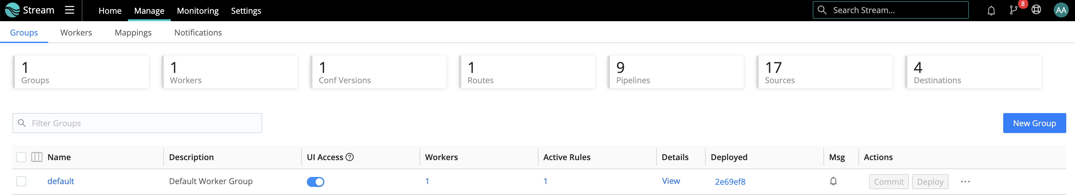 Worker UI access setting