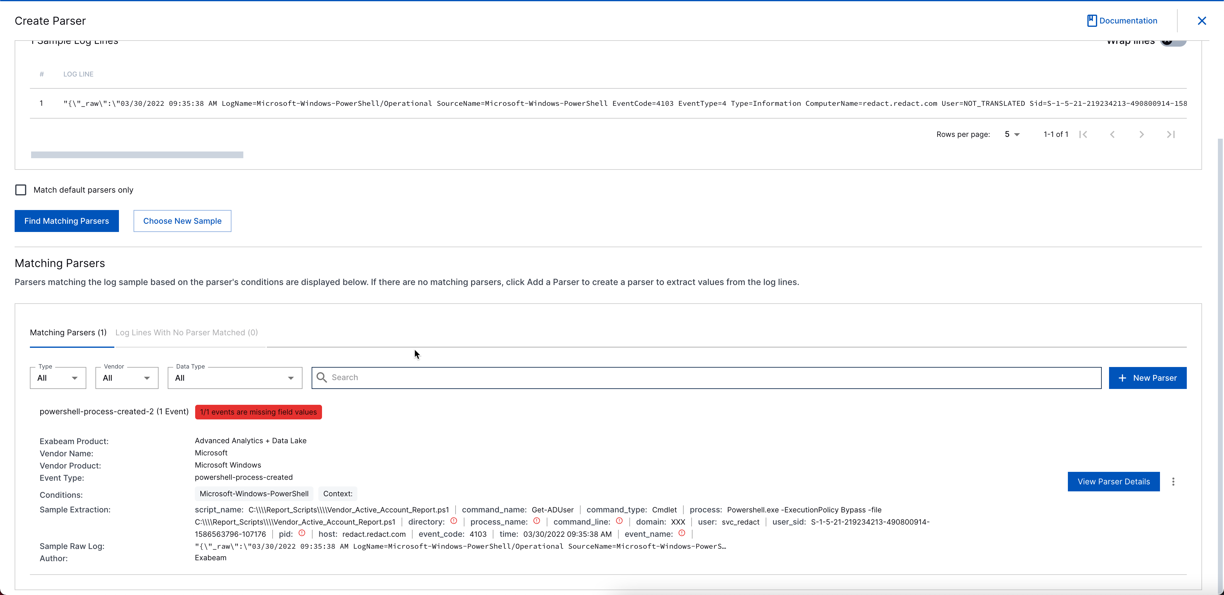 New Parser option