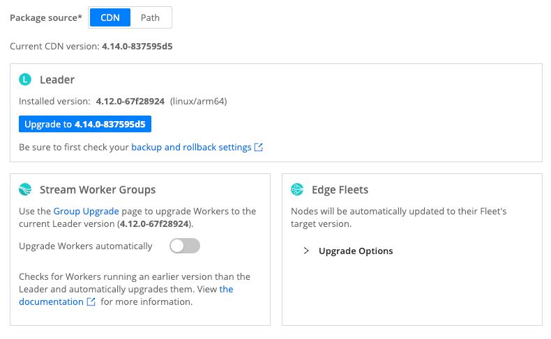 Upgrade the Leader using CDN