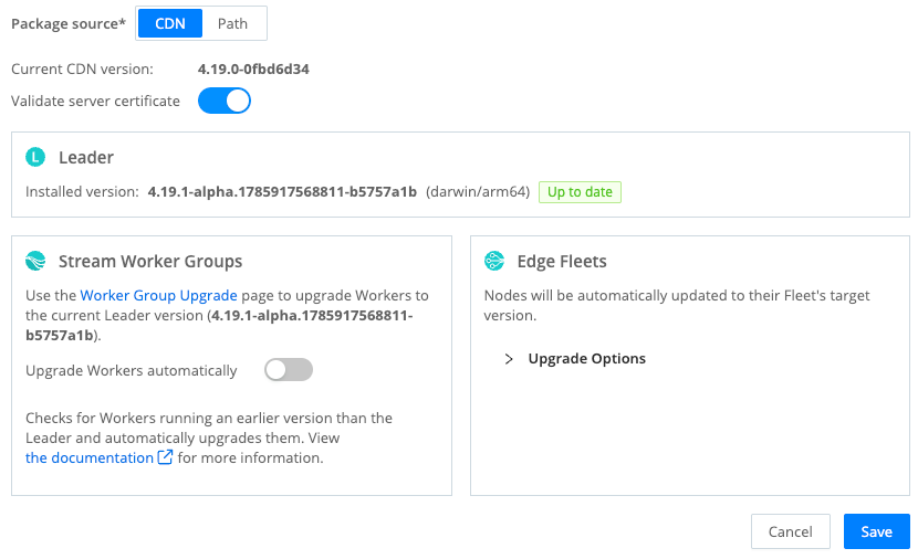 Upgrade the Leader using CDN