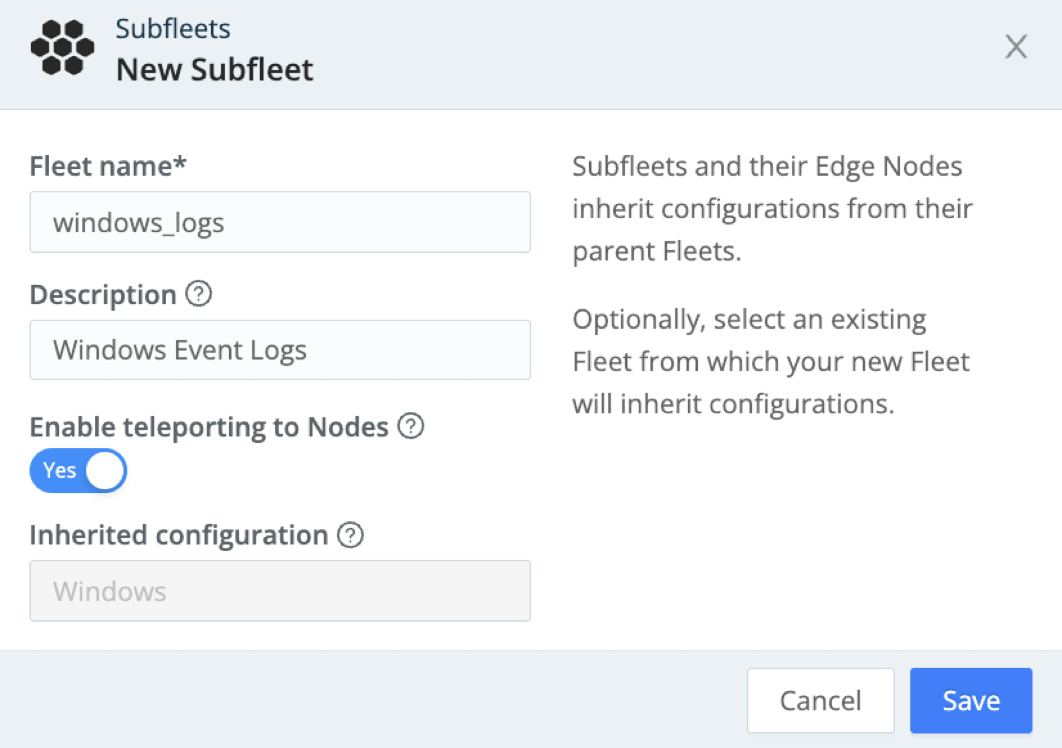 Create a Subfleet