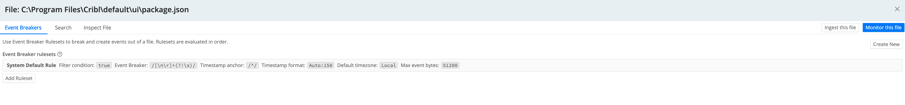 Event Breakers tab